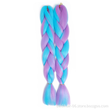 Rainbow Mix Colorful Synthetic Braiding Hair Extensions Soft Jumbo Crochet Braids